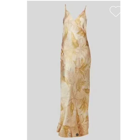 Bec + Bridge Dusty Palms Maxi Dress Size US 4 Small Tan Gold Cowl Slip NEW - Picture 3 of 9